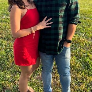 Zara red mini summer dress ties in the back